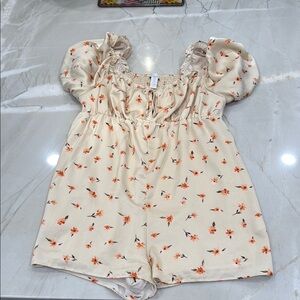 Floral Puff Sleeve Romper large west of melrose